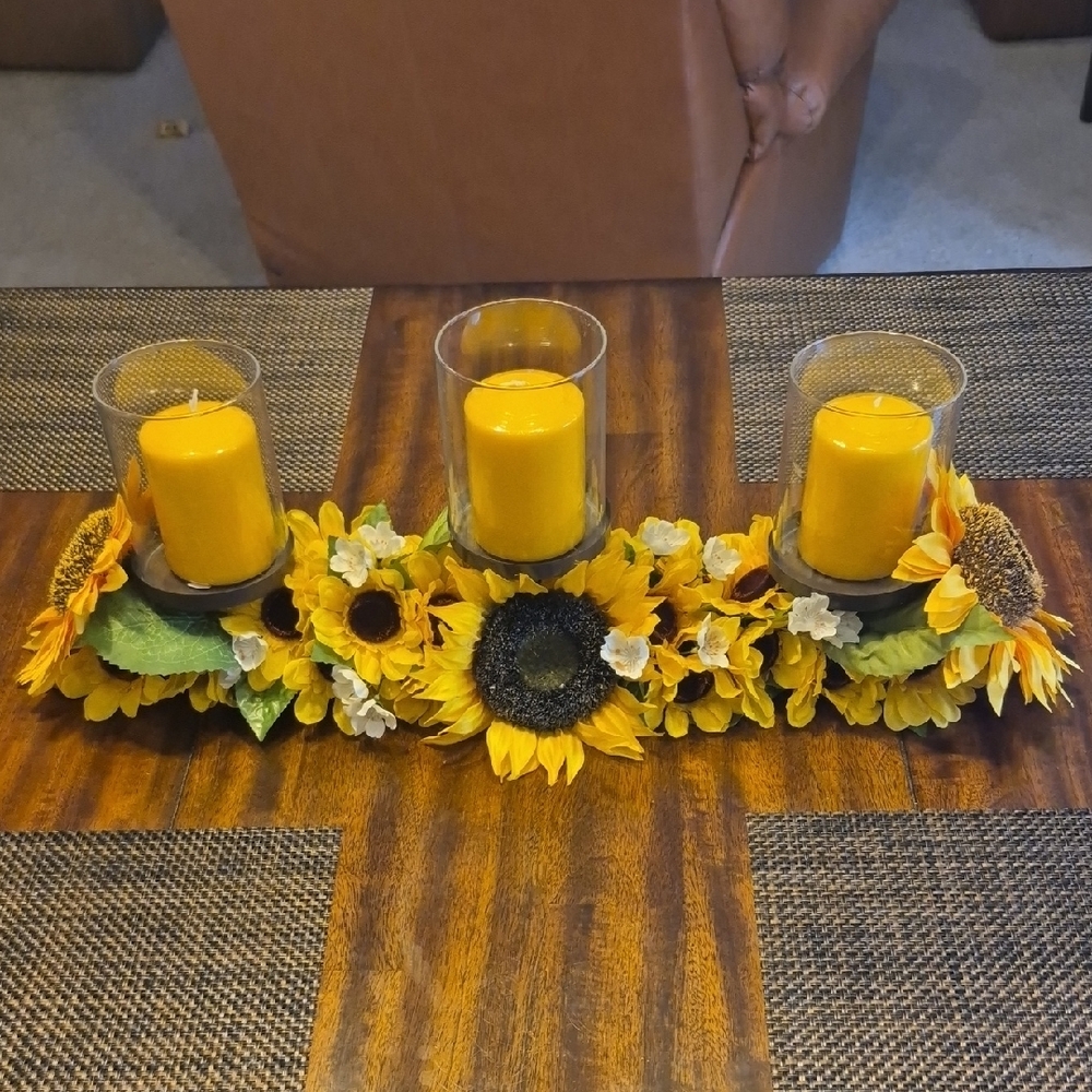 Sunflower Candle Holder Centerpiece